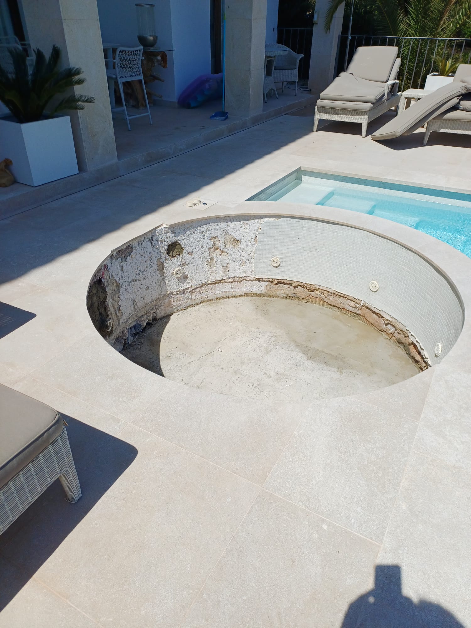 Terrace spa renovation project in progress